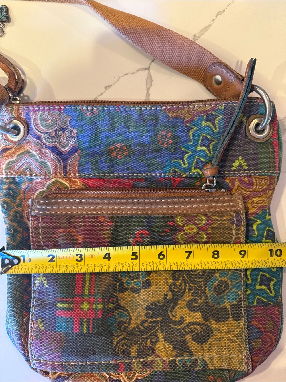 Fossil patchwork Boho Multi-Color Crossbody Shoulder Bag - Picture 11 of 11